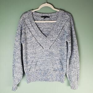 White House Black Market Womens Marled V-Neck Sweater Size Medium